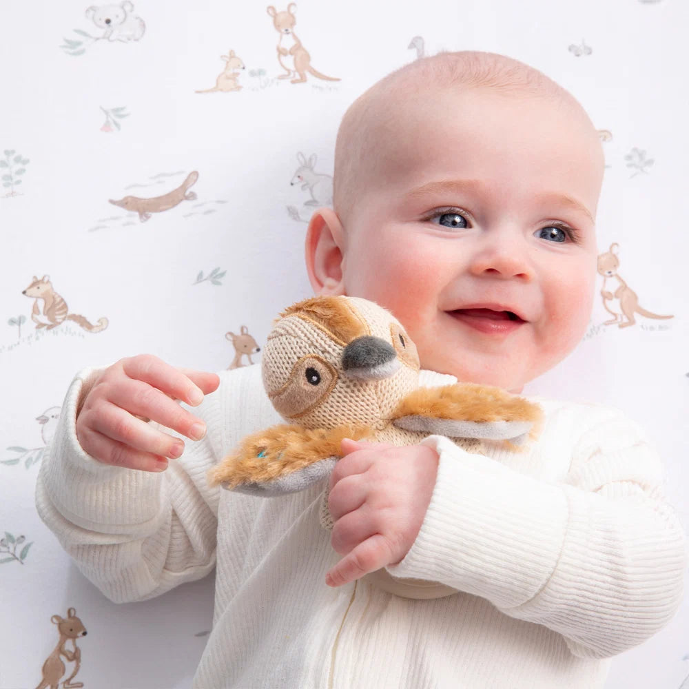 Living Textiles Co. Australiana Ring Rattle | Kenny the Kookaburra