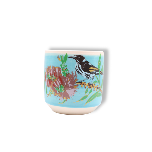 Blue House Porcelain Blue Latte Cup | New Holland Honeyeater #1