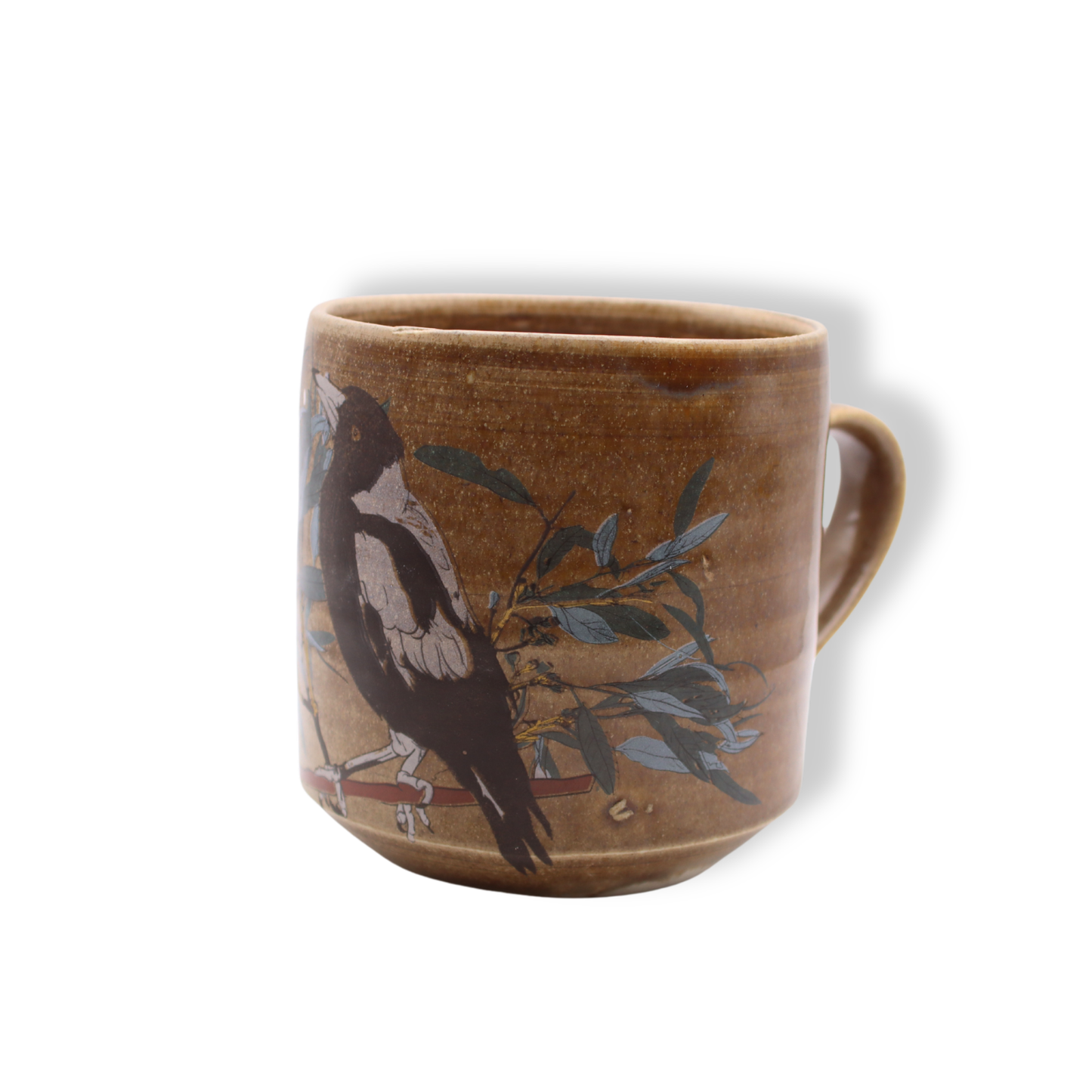 Blue House Porcelain Brown Mug | Magpie with Eucalyptus