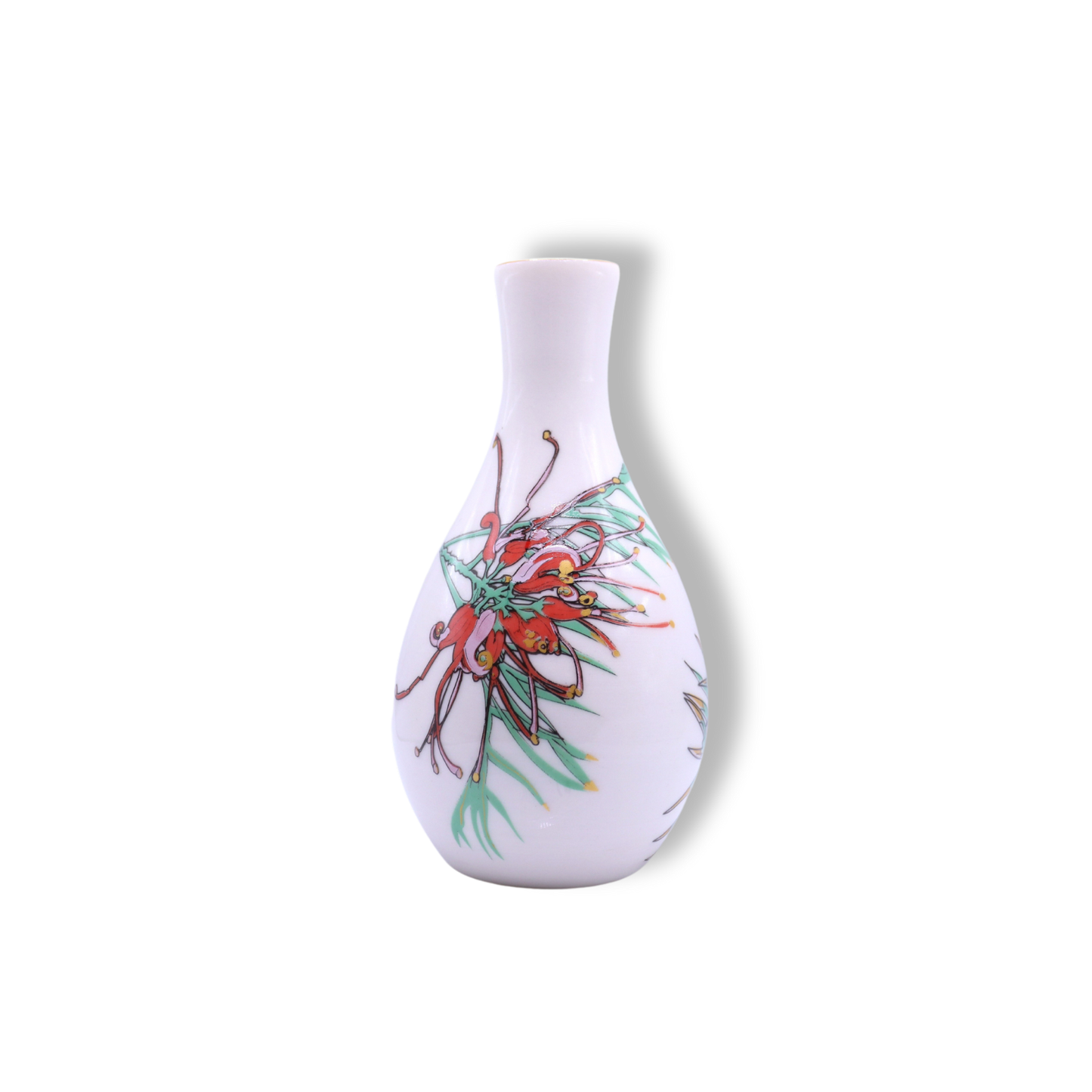 Blue House Porcelain Medium Bud Vase | White Grevillea