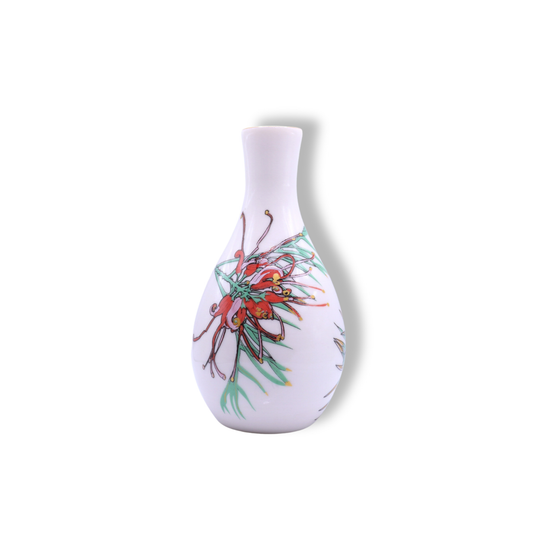 Blue House Porcelain Medium Bud Vase | White Grevillea