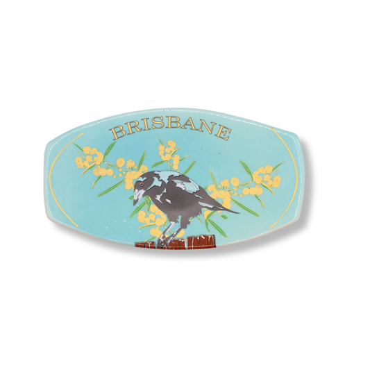 Blue House Porcelain Rectangular Brisbane Souvenir Plate | #2