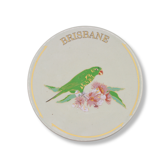 Blue House Porcelain Round Brisbane Souvenir Plate | #13