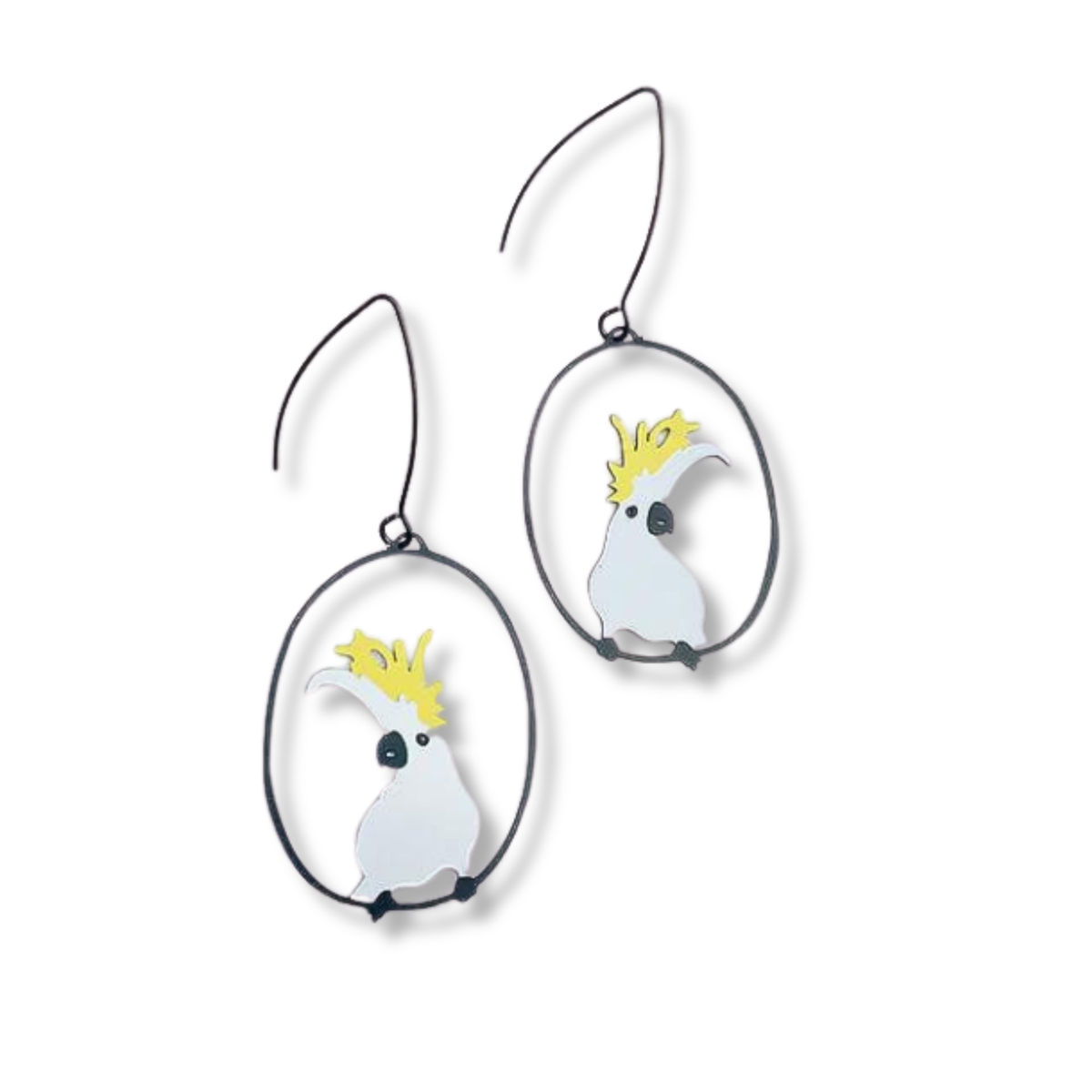 Denz Sulphur Crested Cockatoo Earrings
