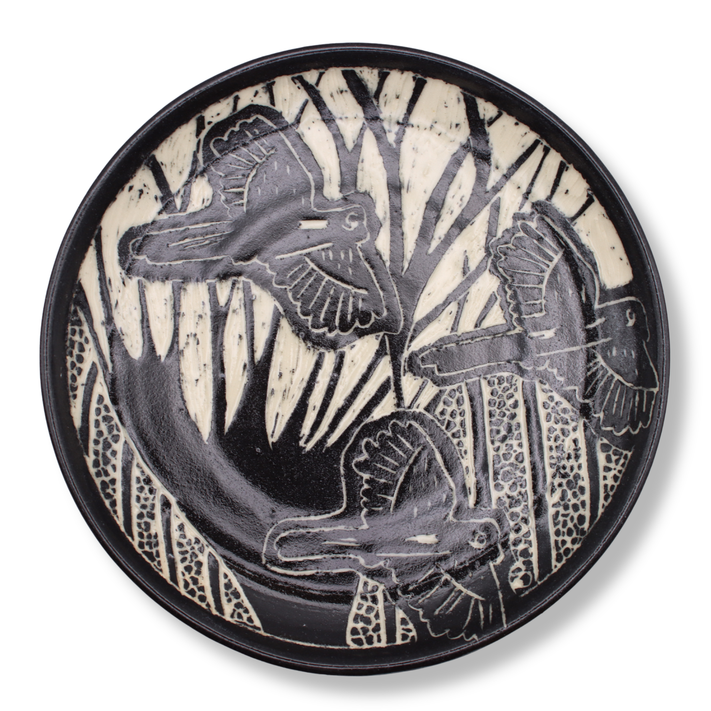 Donna Saunders Ceramics Carved Side Plate | Cockatoo