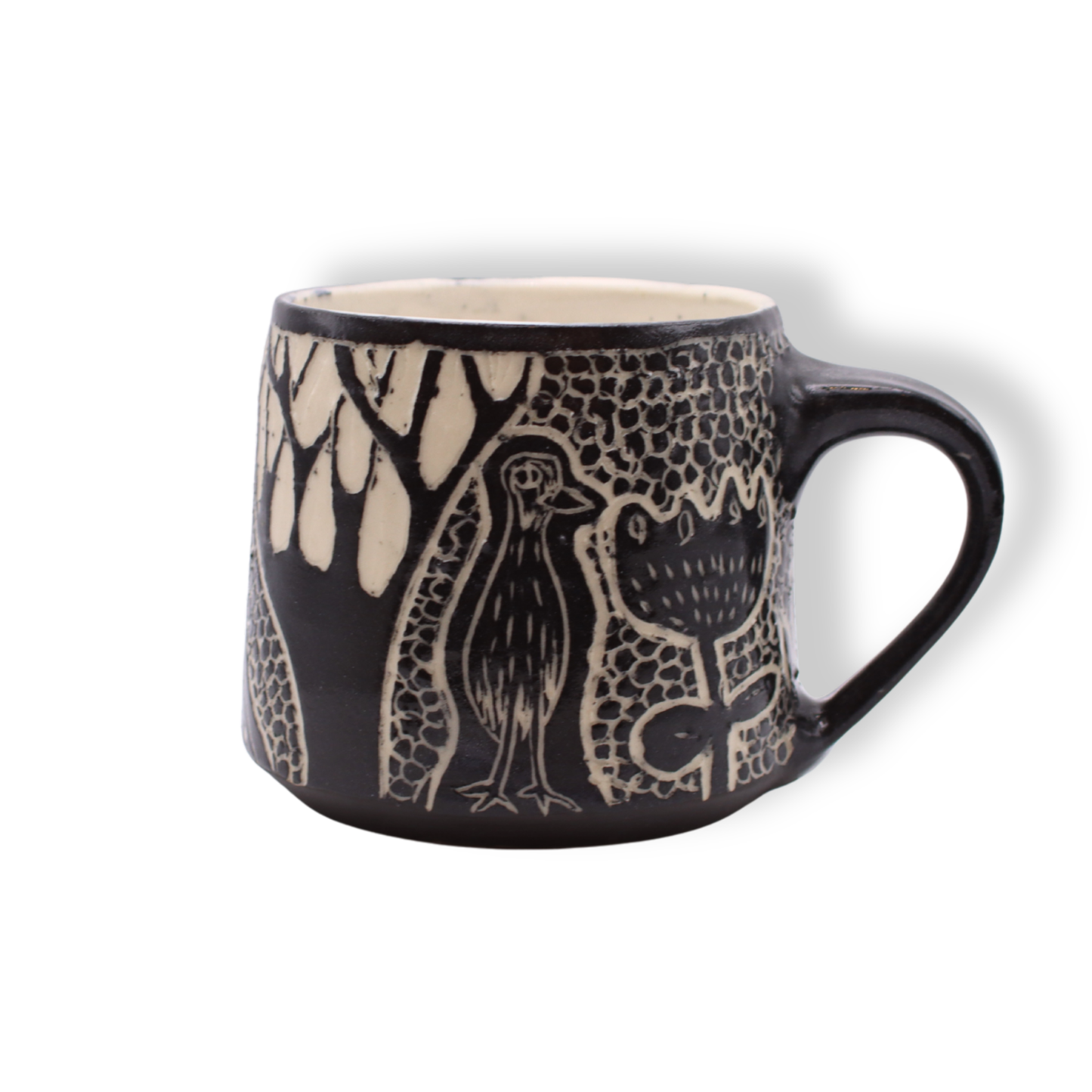 Donna Saunders Ceramics Carved Mug | Birds #1