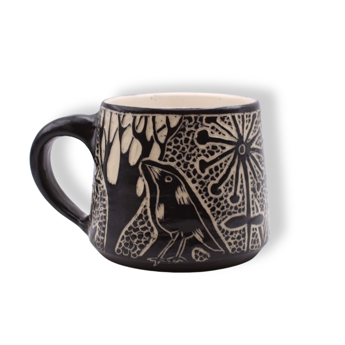 Donna Saunders Ceramics Carved Mug | Birds #2
