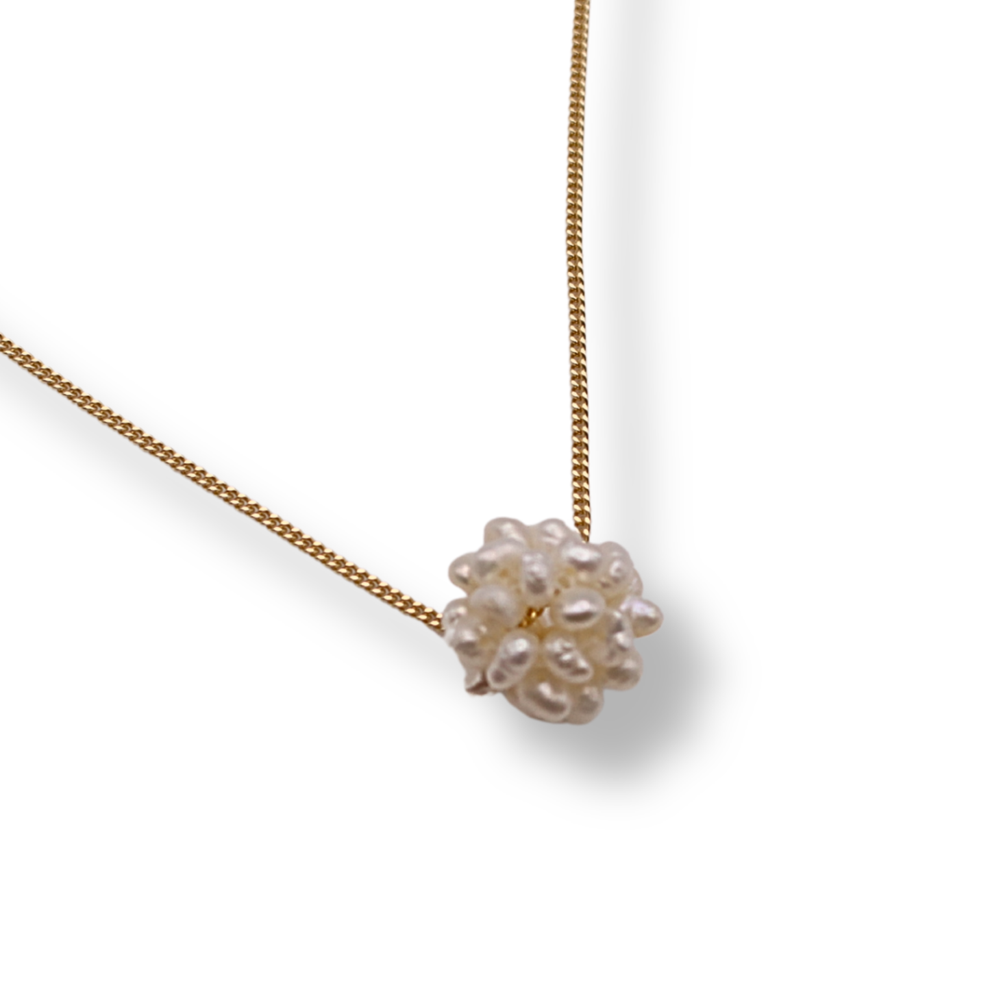 Draper Jewels Necklace | Cluster Pearl with 24k Gold-plated Chain