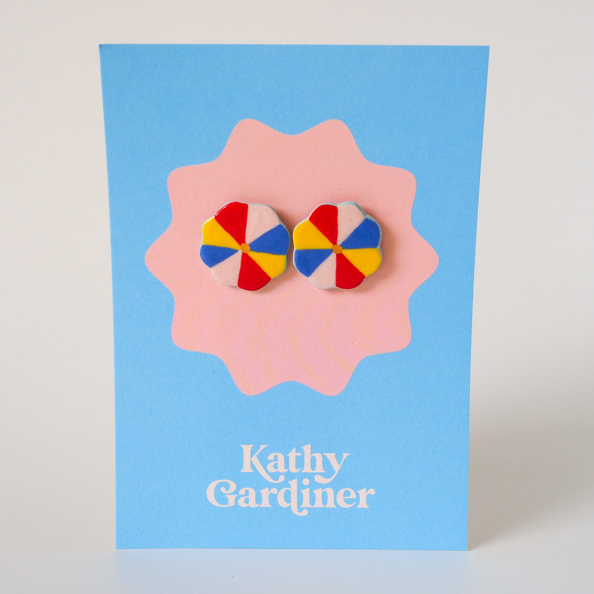 Kathy Gardiner Floral Pinwheel Stud Earrings