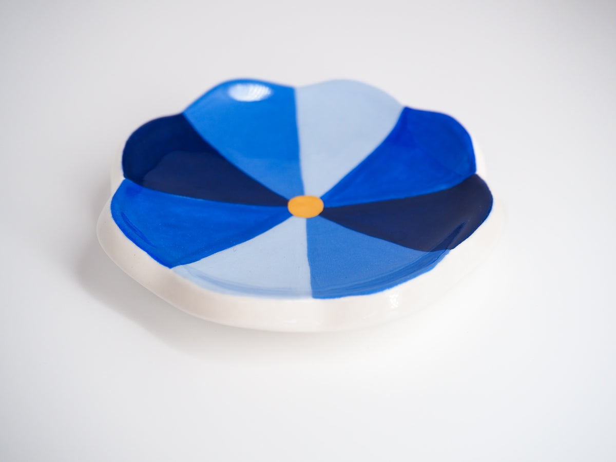 Kathy Gardiner Floral Pinwheel Trinket Dish | Blue - Small
