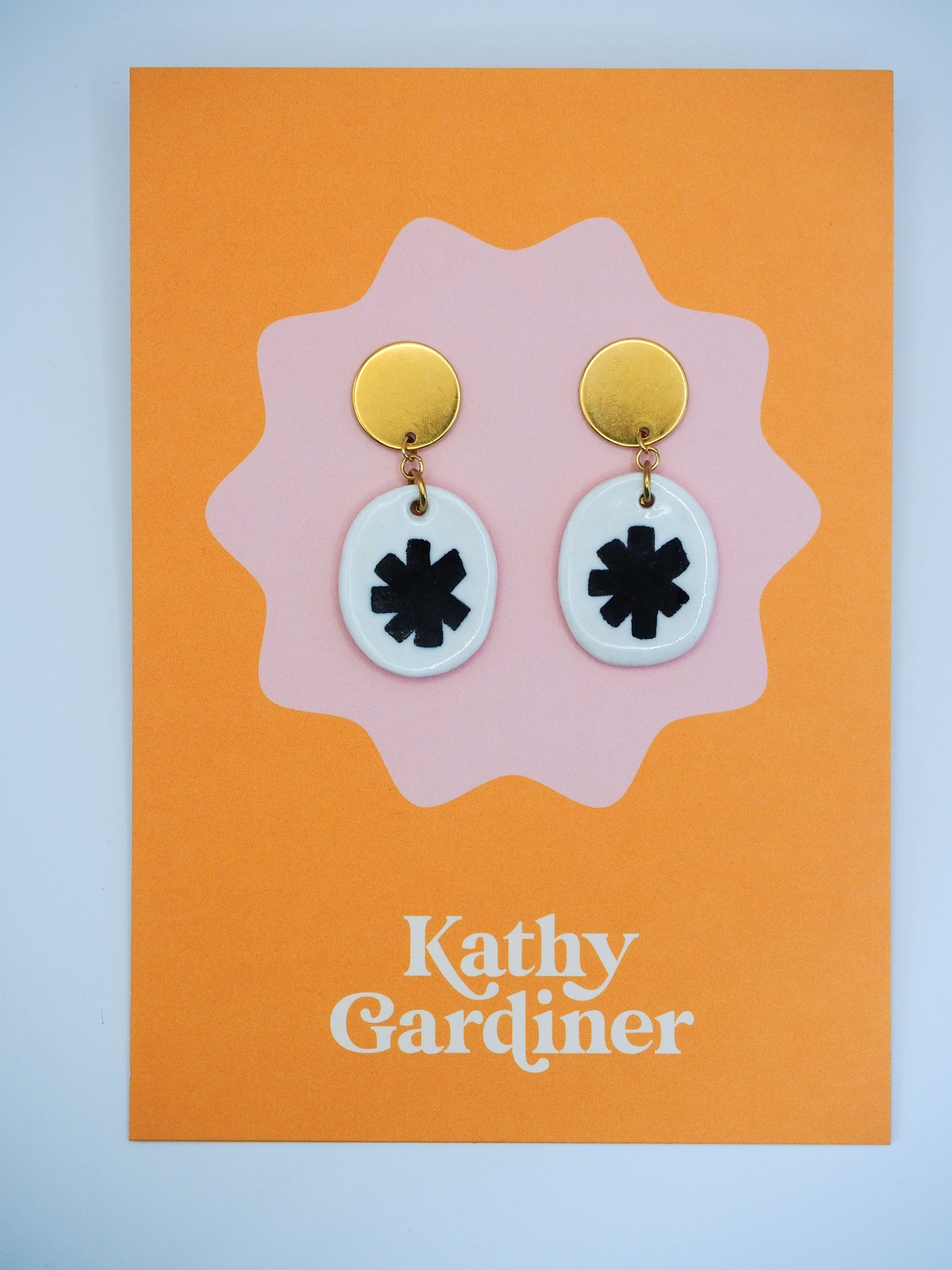 Kathy Gardiner Earrings | Black Flores Drop Studs