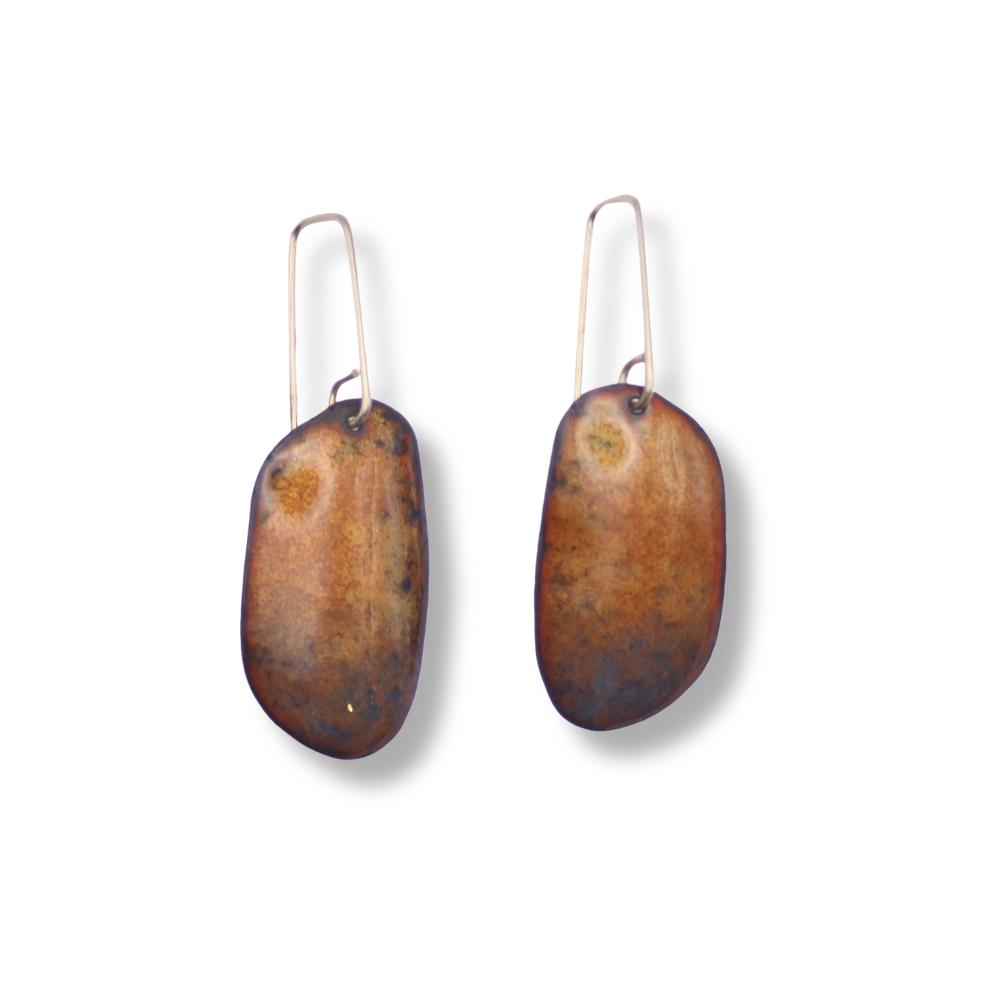 Gabi Harris Earrings | Enamelled Amber Large Pebble