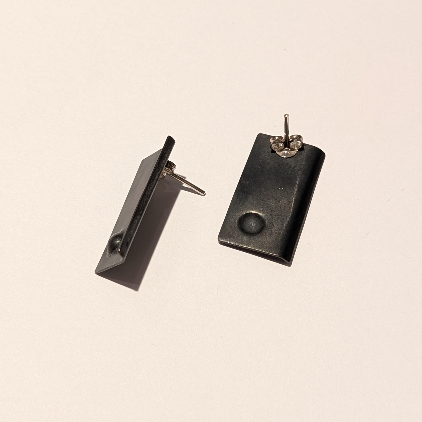 Gabi Harris Earrings | Black Rectangle Dot Stud