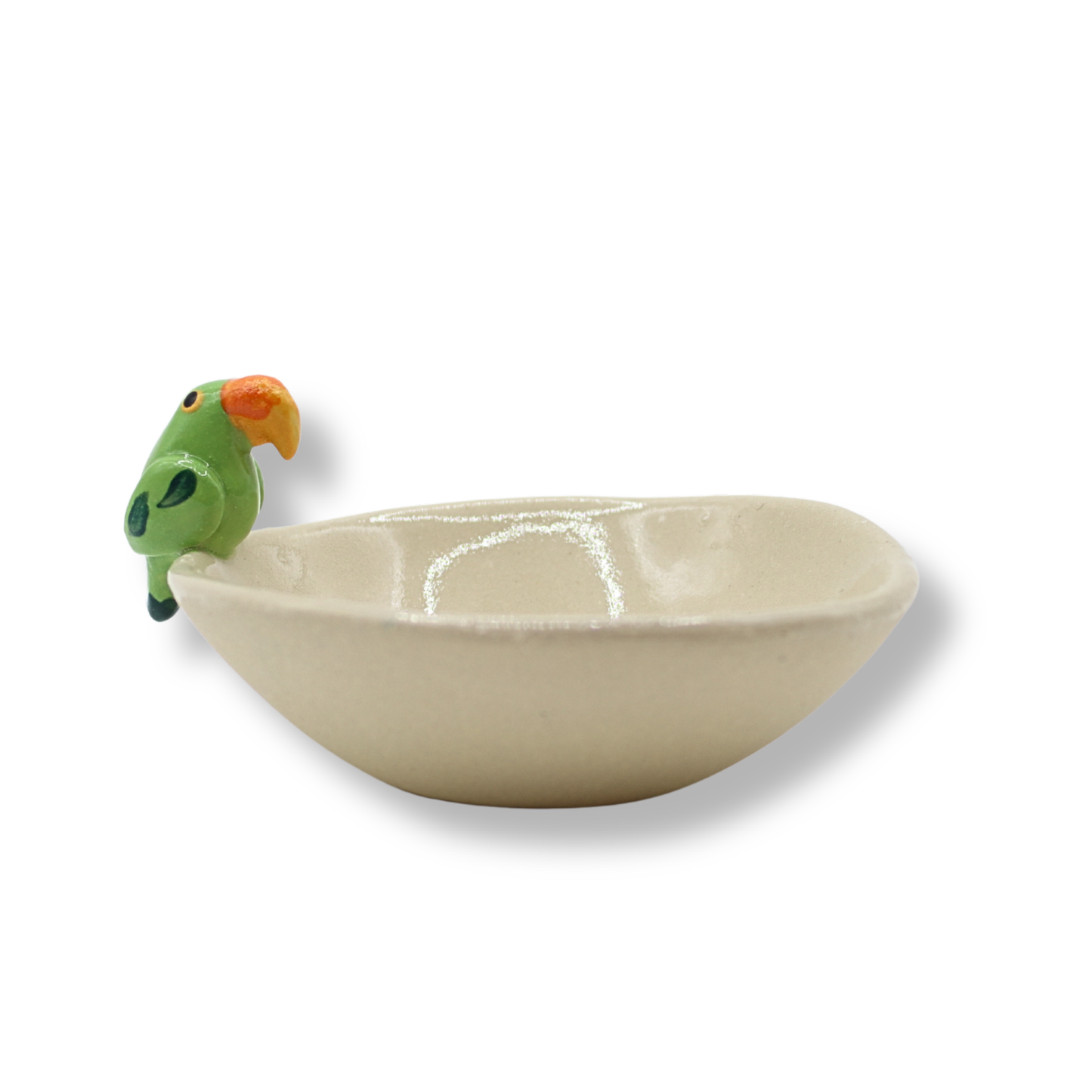 Green Bird Ceramics Bowl | Parakeet Mini