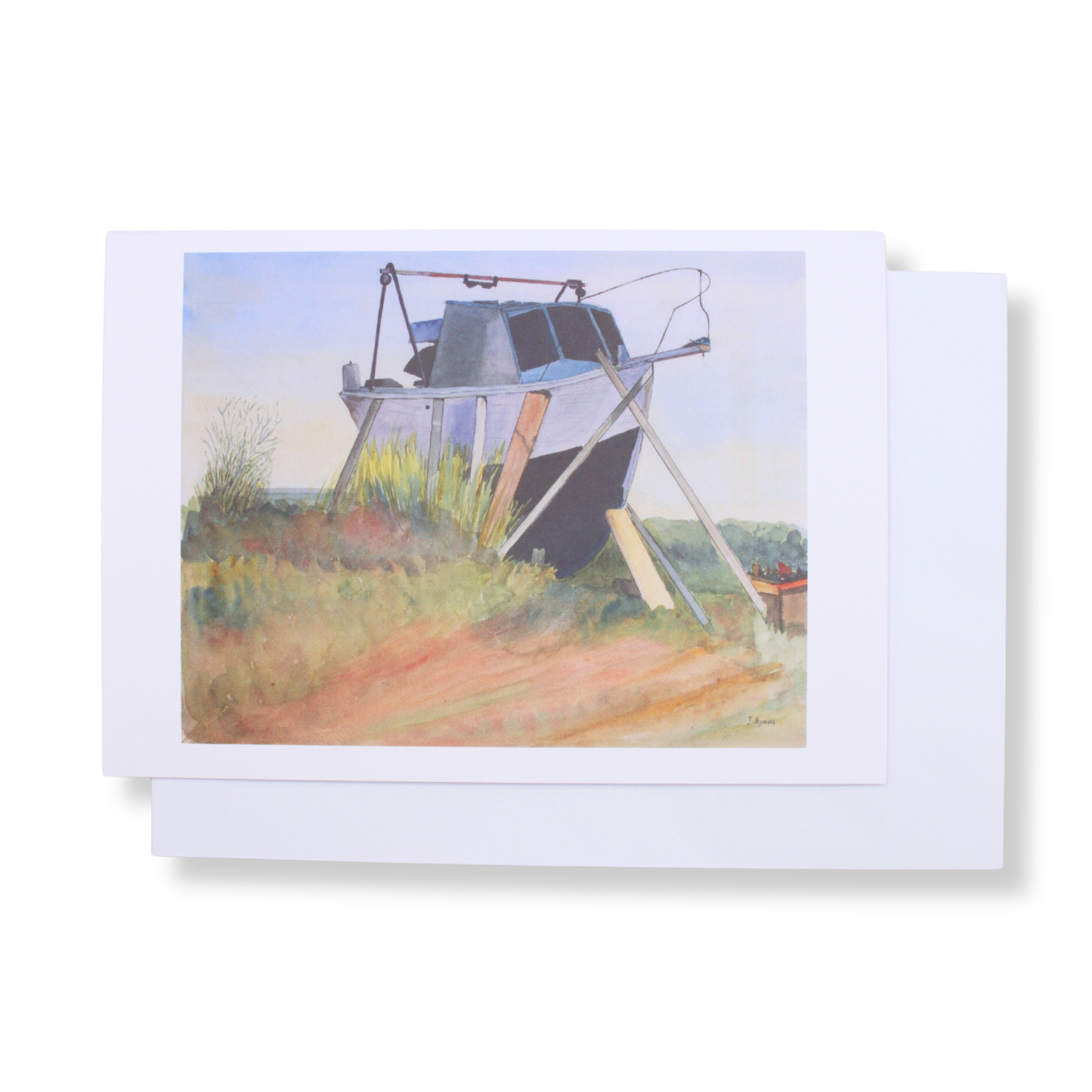 Joyce Hyam Greeting Card | Abandoned Wooden Boat, Cribb Island