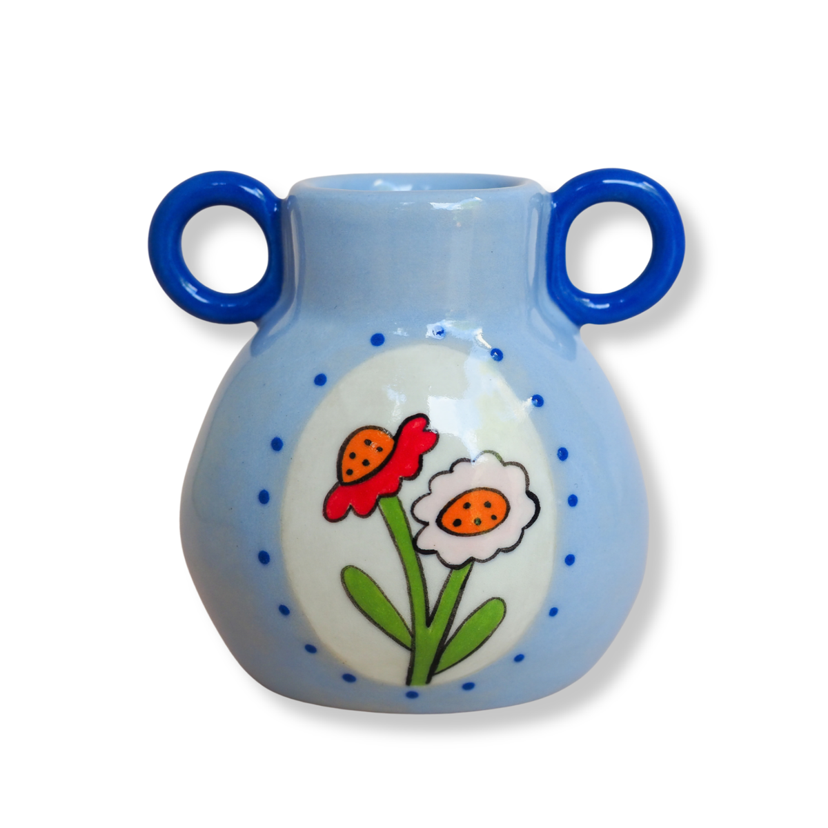Kathy Gardiner Floral Bud Vase | Duo Flower Red & Light Pink