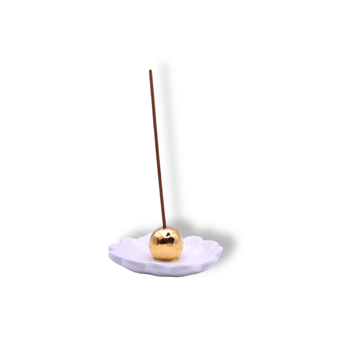 Kathy Gardiner Floral Essence Incense Holder | White & Gold