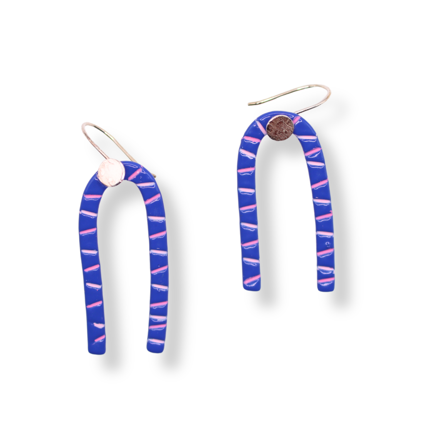 Katie Stormonth Earrings | Large Arch Hook Blue