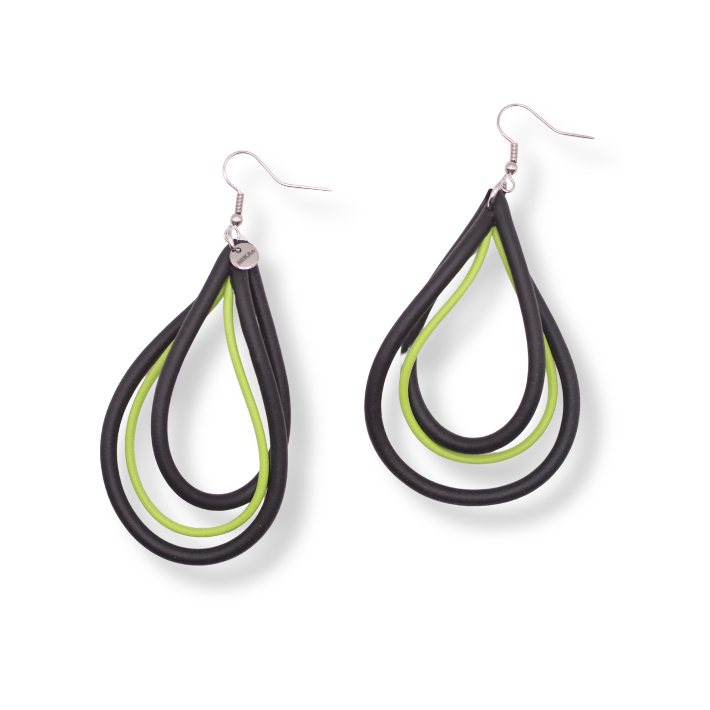 Mika's Design Bon Bori Earrings | Lime & Black
