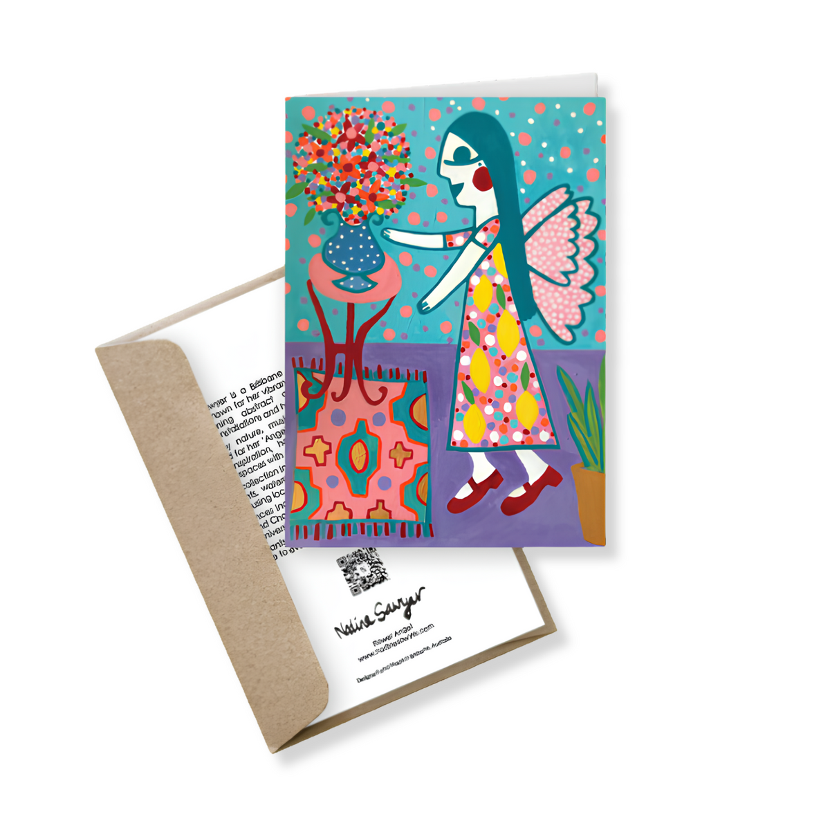 Nadine Sawyer Large Greeting Card | Flower Angel