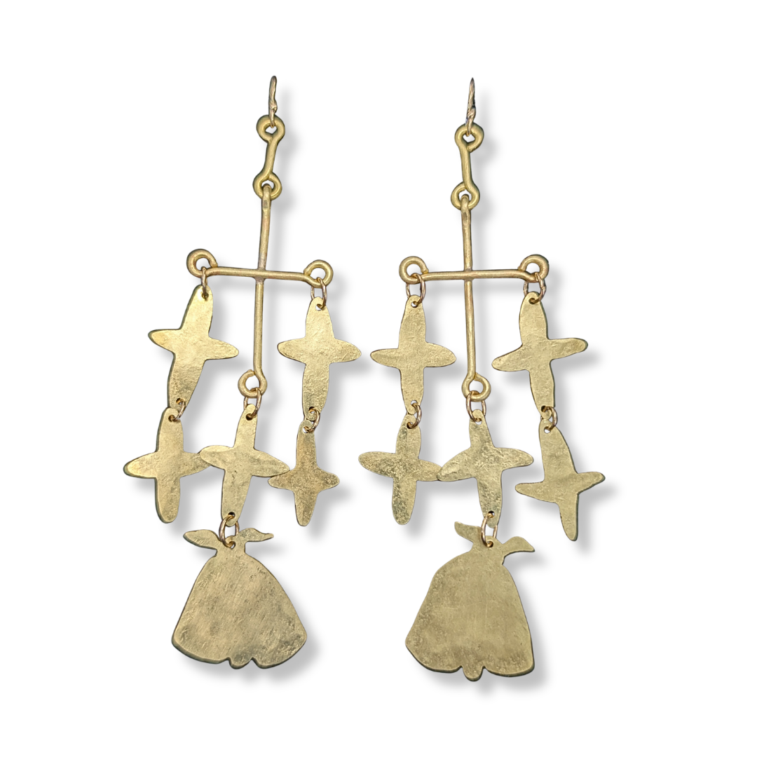 Nicole Jakins Earrings | Moth with Full Stars