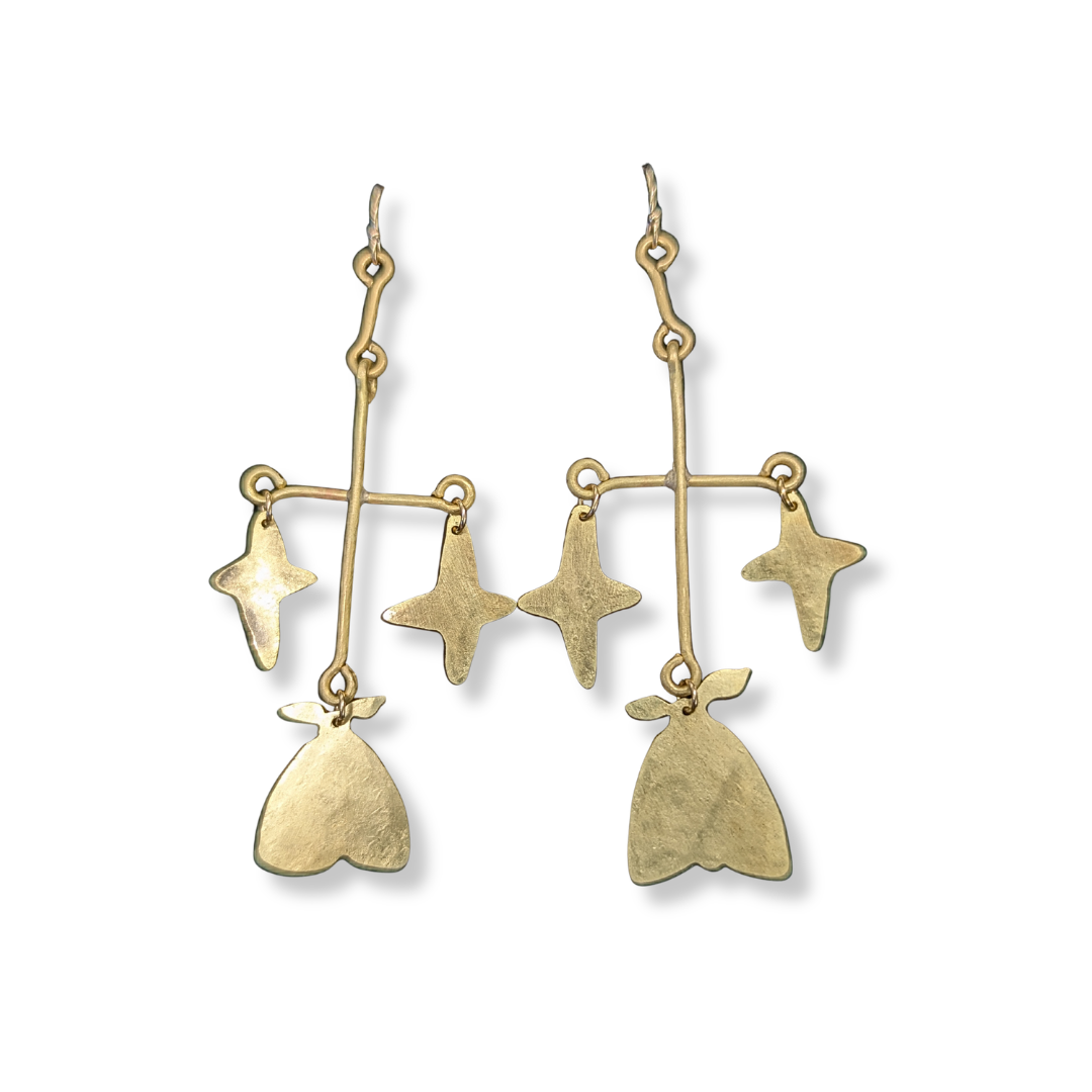 Nicole Jakins Earrings | Moth with Stars #1