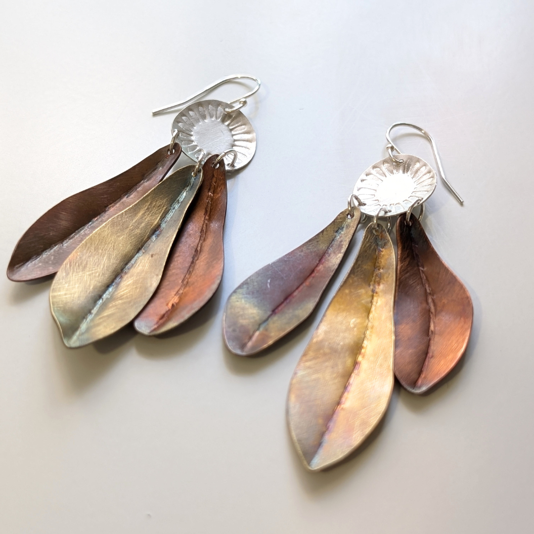 Nicole Jakins Earrings | Bush Leaves and Droplet #2