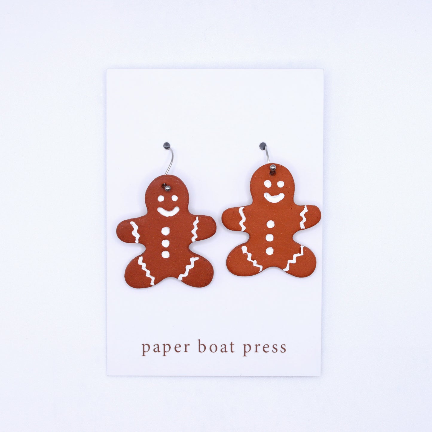 Paper Boat Press Earrings | Gingerbread People