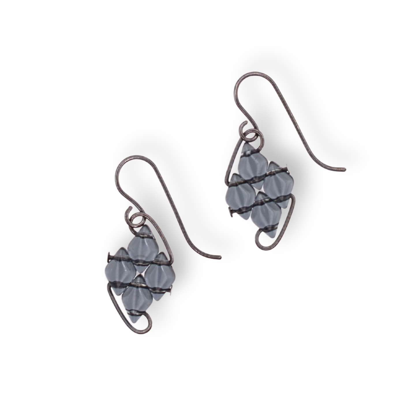Paula Dunlop Diamond Wirework Earrings | Transparent Montana Blue