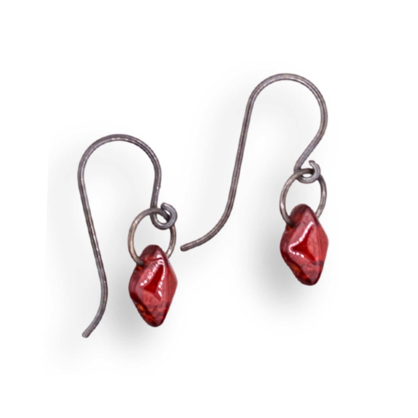 Paula Dunlop Lone Bead Earrings | Transparent Garnet