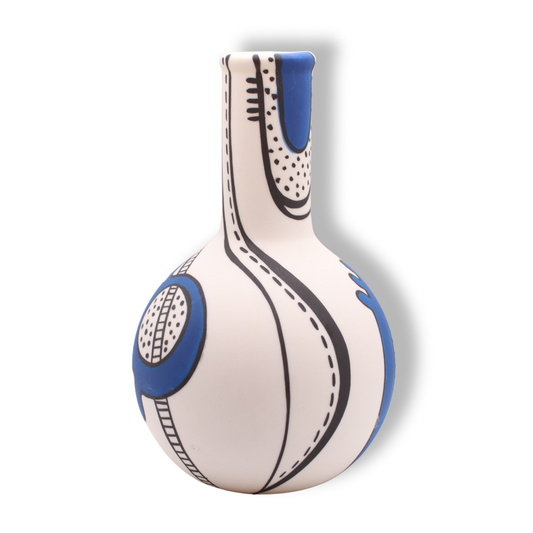 Ronelle Clarke Aegean Blue Round Long Neck Vase #2