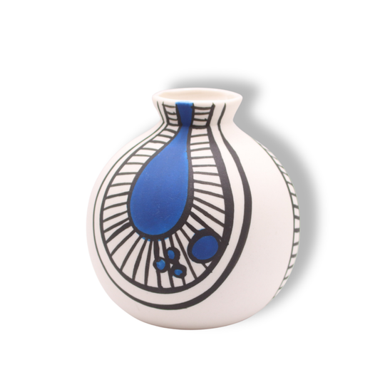 Ronelle Clarke Aegean Blue Small Round Vase #2