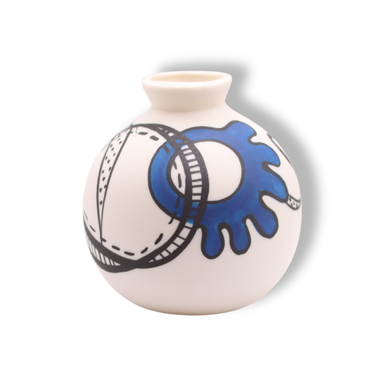 Ronelle Clarke Aegean Blue Small Round Vase