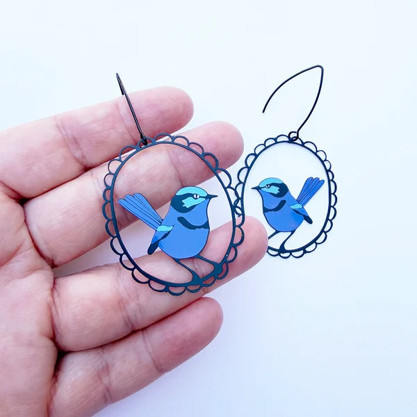 Denz Splendid Fairy Wren Earrings