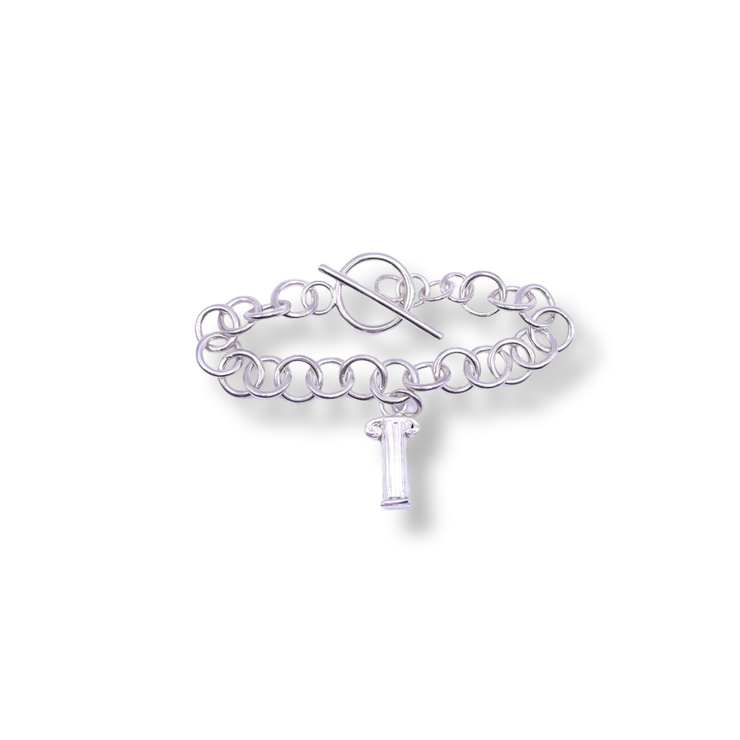 Vivien Bedwell Bracelet | Heavy Round Link Chain with Ionic Column Charm