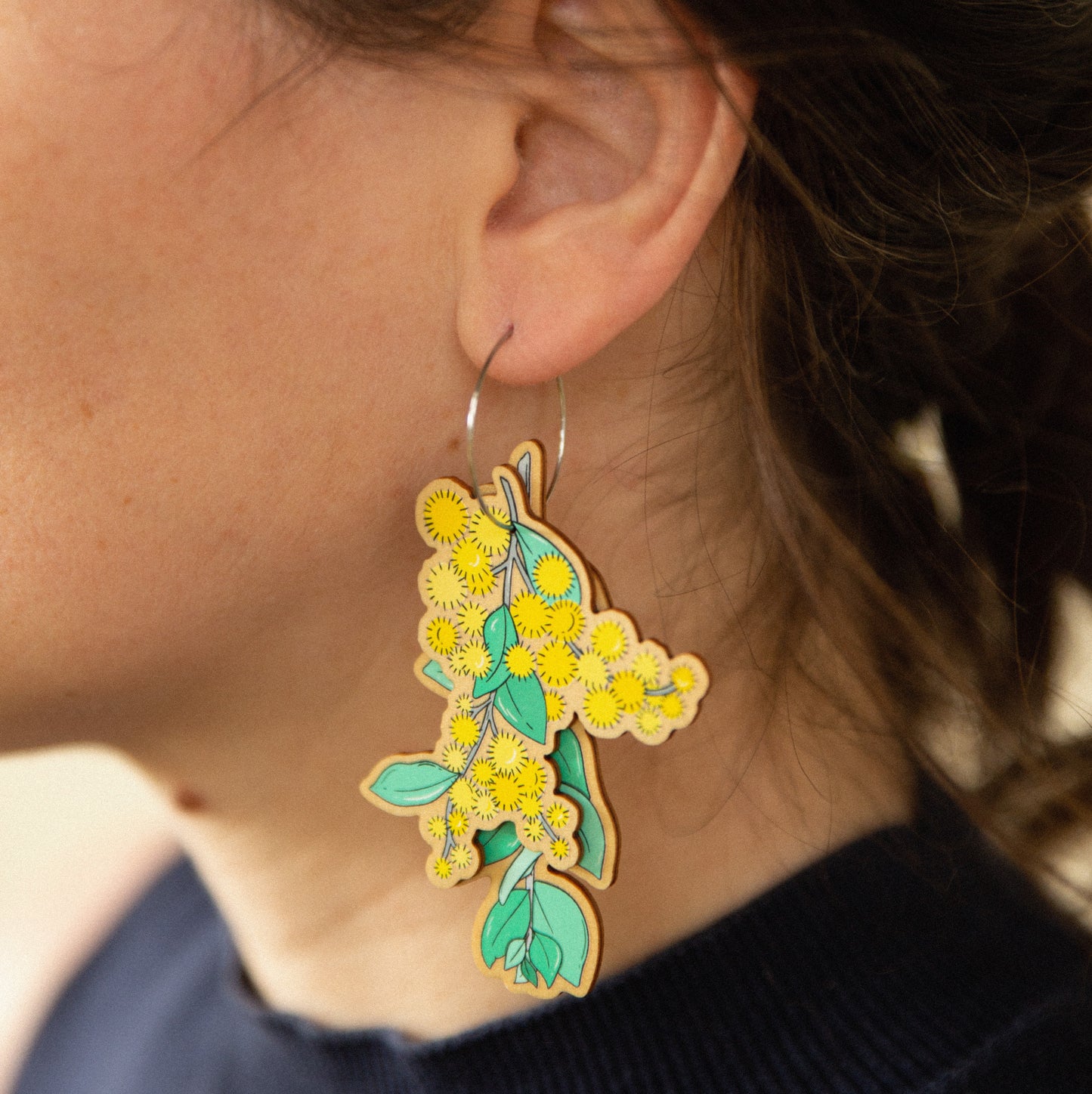 Busy Head Earrings | Statement Wattle Hoops