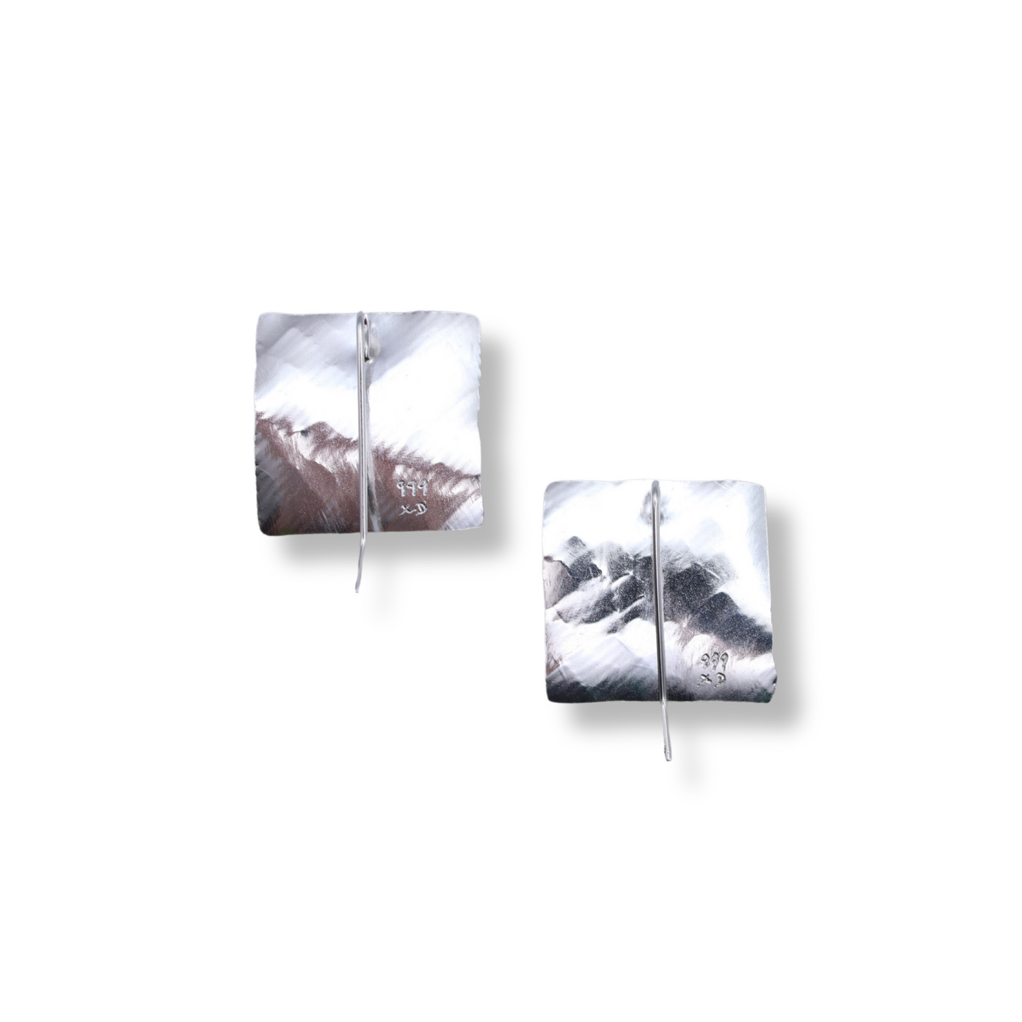 Jewellery by Xiao Earrings | Hand Stamped Fine Silver Small #1