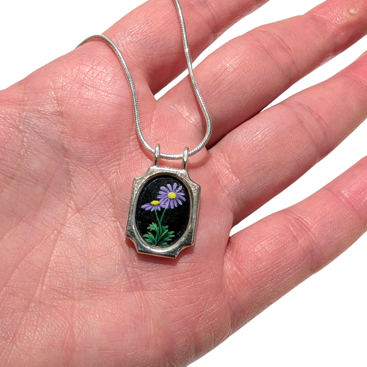 Jewellery by Xiao Necklace | Framed Hand Painted Flower #2