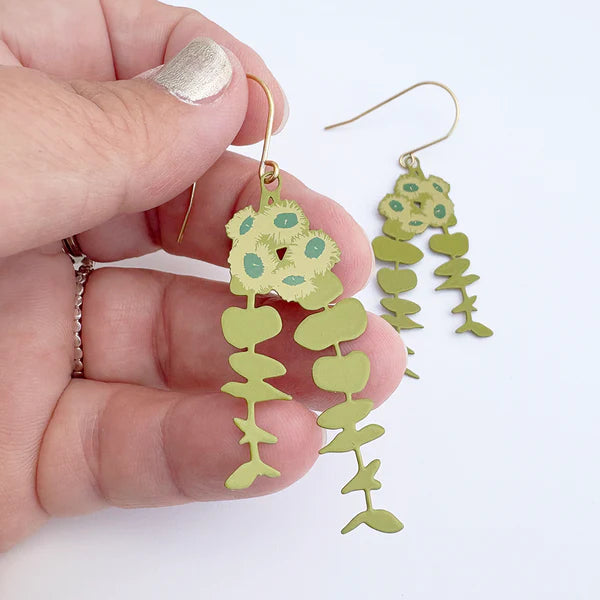Denz Eucalyptus Blossom Earrings | Green