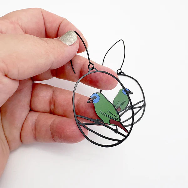 Denz Midi Blue-Faced Parrotfinch Earrings