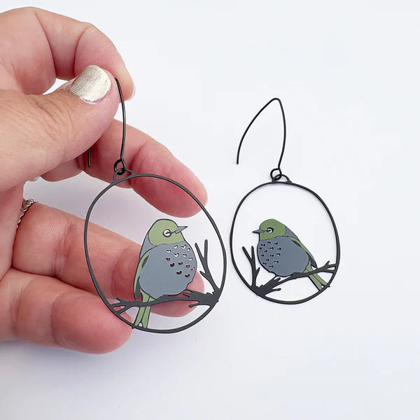 Denz Silvereye Bird Earrings