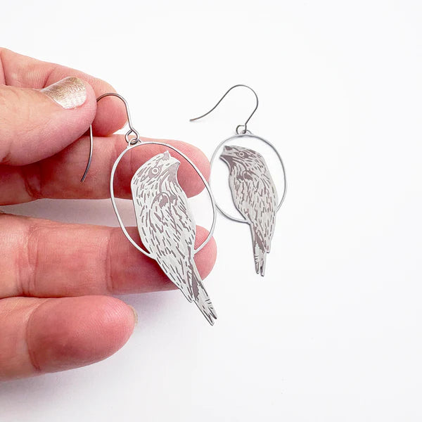 Denz Midi Tawny Frogmouth Earrings