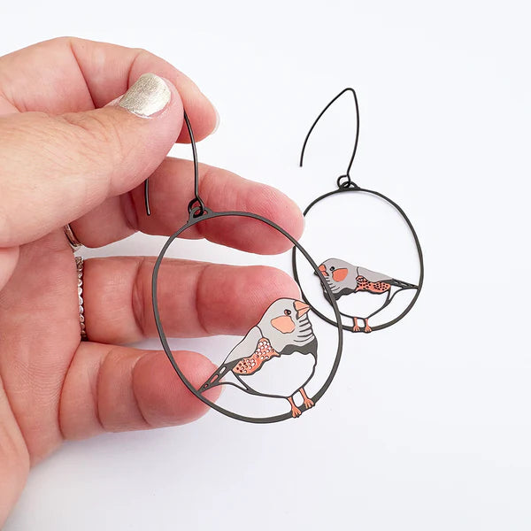 Denz Midi Zebra Finch Earrings