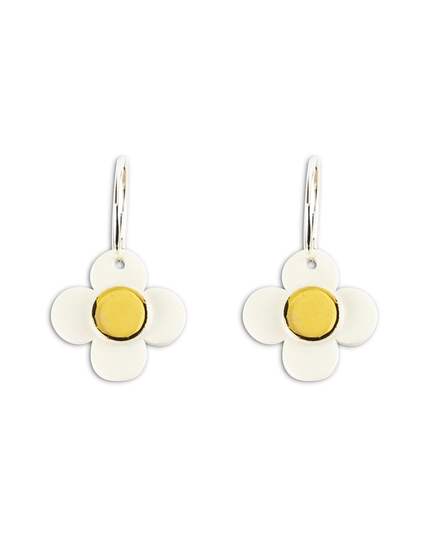 Erin Lightfoot Flower Hoop Earrings | White