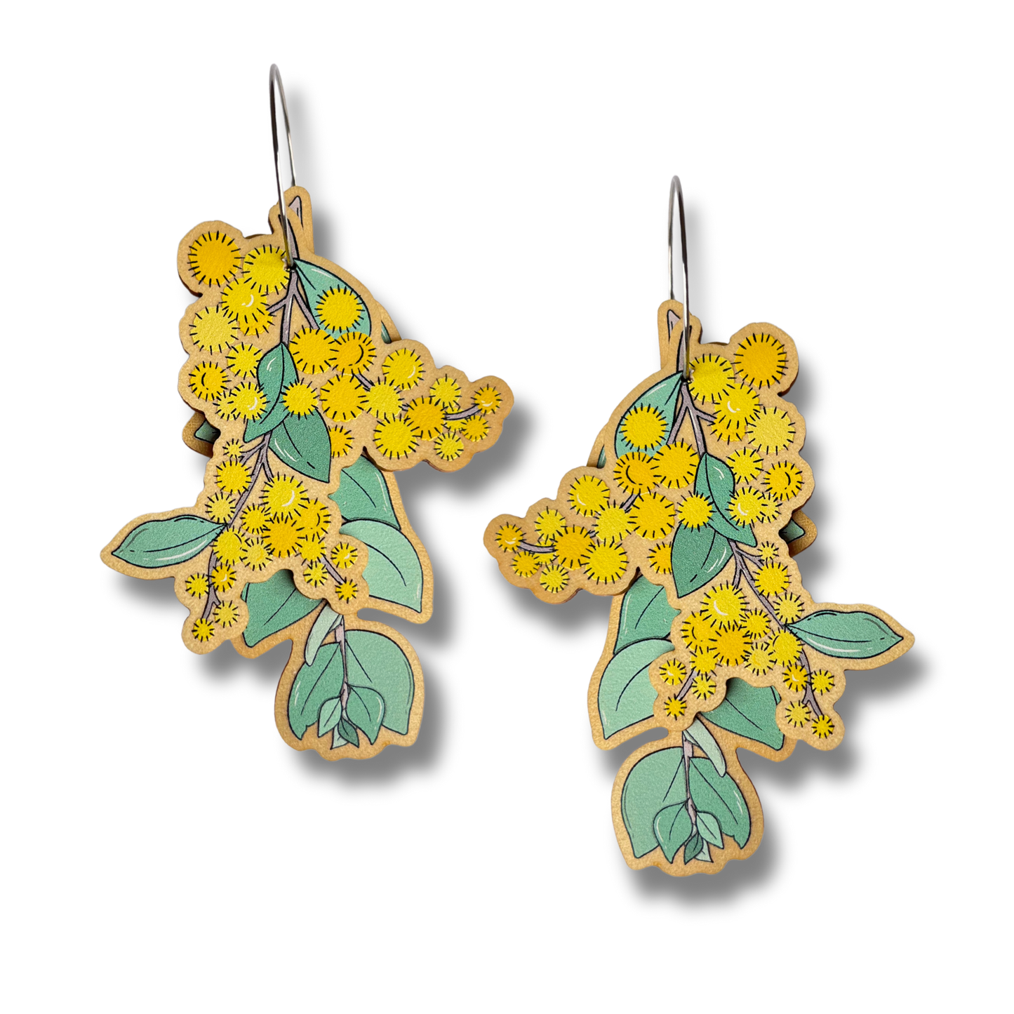 Busy Head Earrings | Statement Wattle Hoops