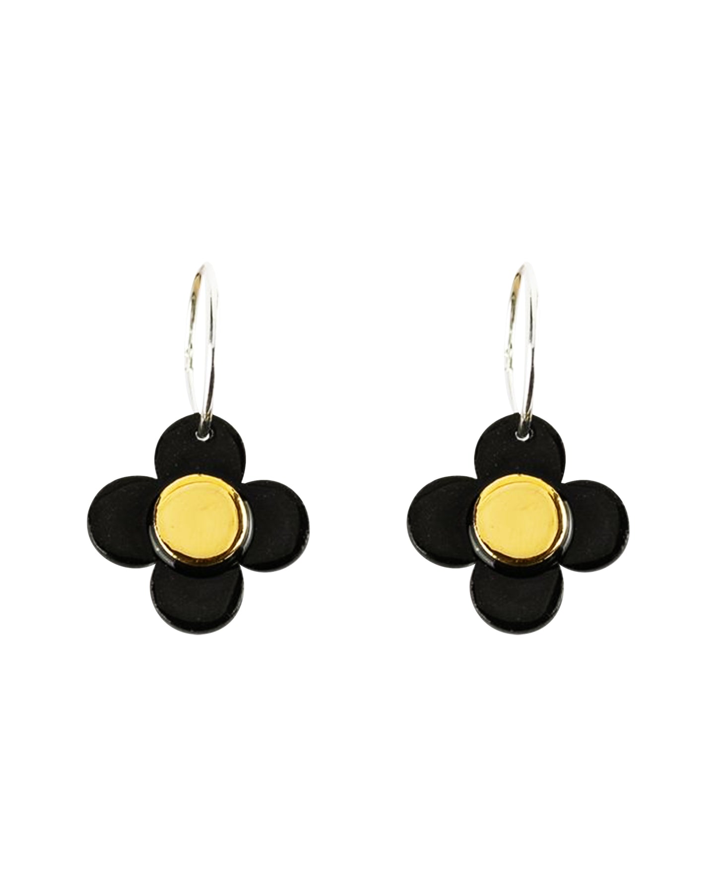 Erin Lightfoot Flower Hoop Earrings | Black