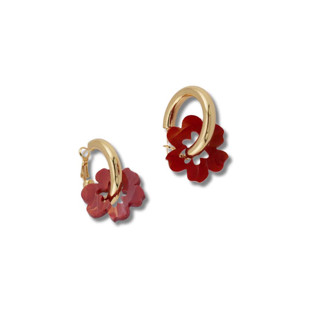 Flowature Thick Hoop Earrings | Ruby Daisy