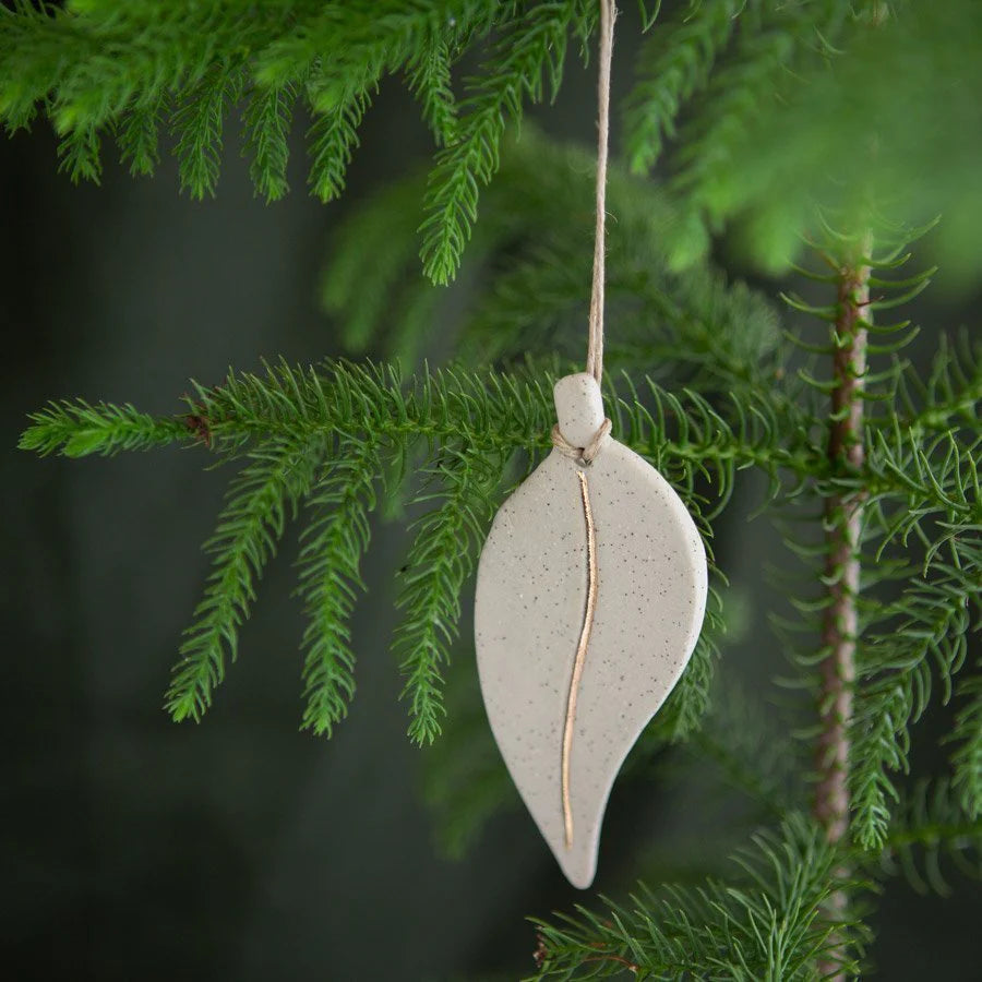 Kim Wallace Eucalyptus Leaf Ornament | Gold Lustre - Medium