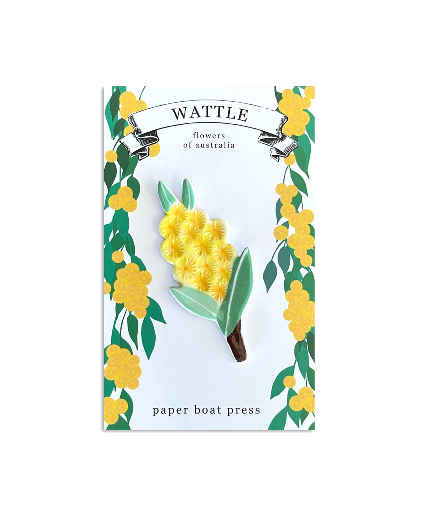 Paper Boat Press Magnet | Wattle
