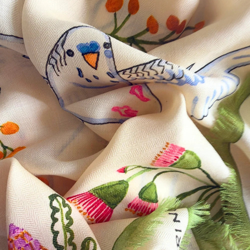 Catherine Baudet Wool Shawl | Budgerigar